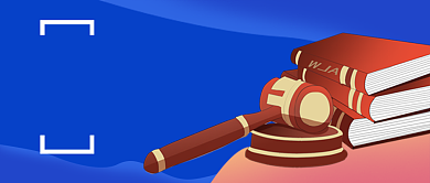 蓝色卡通职场法律常识教育公众号首图背景