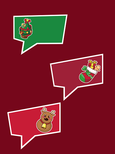 圣诞简约卡通手持拍照KT板背景