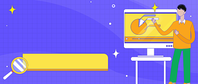 蓝色插画新媒体运营课程公众号首图背景