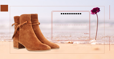 秋冬女靴靴子燃冬季年货节活动海报背景