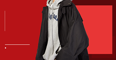 双十二男装棉服时尚促销海报上新背景