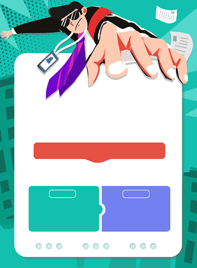 职等你来创意简约扁平化招聘印刷海报背景