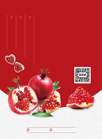秋季水果红色时令水果石榴促销海报背景