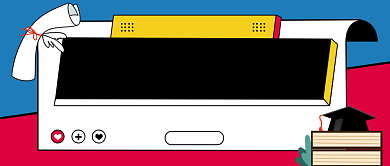 蓝色卡通高考志愿指南公众号首图背景