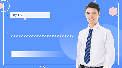 蓝色简约职场升职涨薪课程封面背景