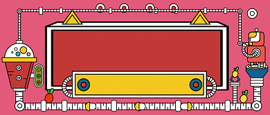 果汁店促销美食攻略手绘卡通公众号首图背景