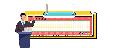 演讲训练营简约插画公众号logo背景