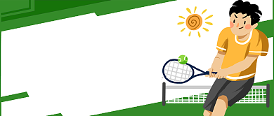 网球体育运动赛事卡通公众号首图背景