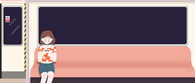 手机综合症卡通女孩公众号首图背景