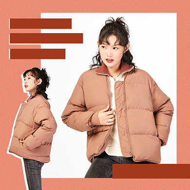 双11服装女装冬装羽绒服上新主图直通车背景