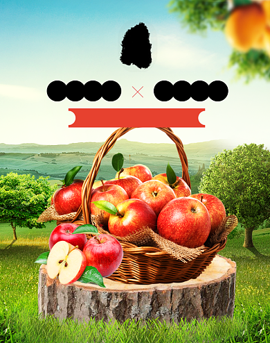 有机水果食品苹果生鲜促销海报背景