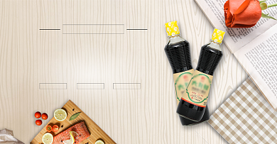 日式小清新酱油调料海报背景