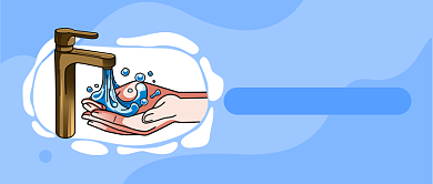 简约卡通全球洗手日健康公益活动首图背景