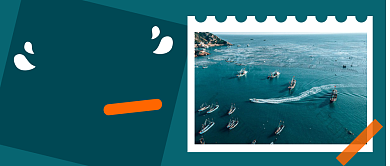 蓝色简约相片旅行计划微信首图背景