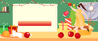 平安夜快乐节日插画公众号首图背景