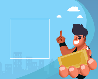 健身指南手绘卡通小程序封面背景