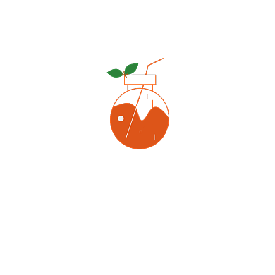 橙子果汁标志卡通LOGO背景