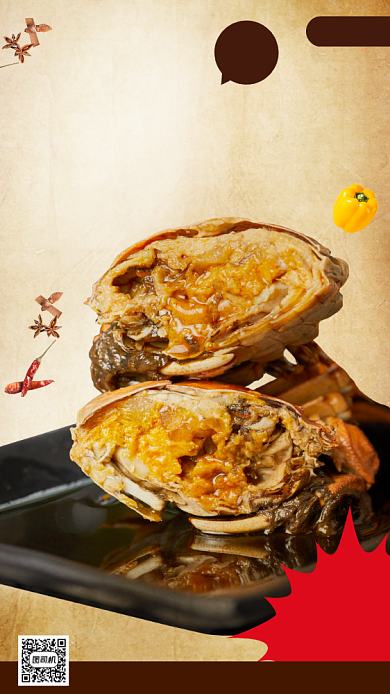 美食推荐复古手机海报背景