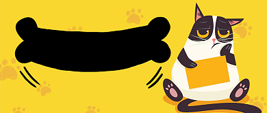 黄色卡通宠物寄养美容公众号首图背景