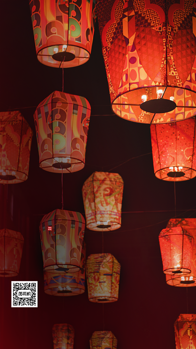 新年贺卡灯笼喜庆手机海报背景