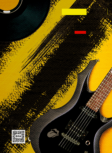 音乐节黄色大气印刷海报背景