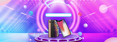 紫色创意手机数码电子banner背景