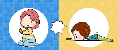 打工人对比趣味卡通公众号首图背景