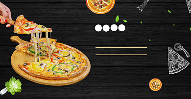 黑色时尚田园披萨促销海报背景