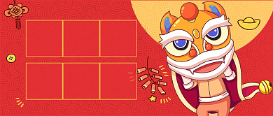 红色喜庆春节除夕过新年公众号首图背景