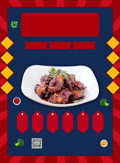 红烧排骨美食促销宣传印刷海报背景