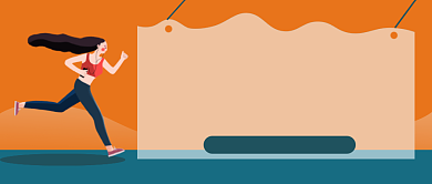 蓝色减肥卡通公众号首图背景