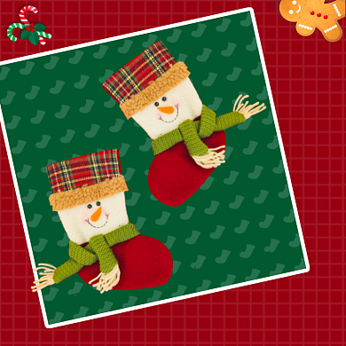 圣诞节袜子手绘卡通促销主图背景