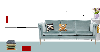 极简风浅色沙发抱枕软装家居海报背景