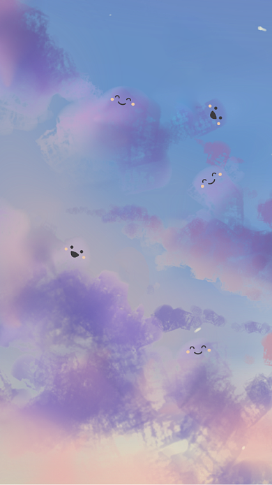 气球云朵俏皮小表情手机壁纸背景