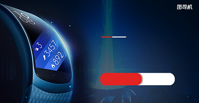 蓝色科技智能手环海报背景