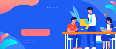 蓝色插画毕业招聘季公众号首图背景