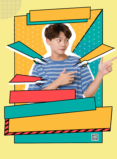 脱口秀彩色时尚几何创意印刷海报背景