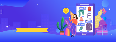 蓝色双十一购物清单banner背景