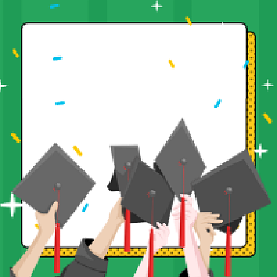 毕业季绿色简约插画公众号次图背景