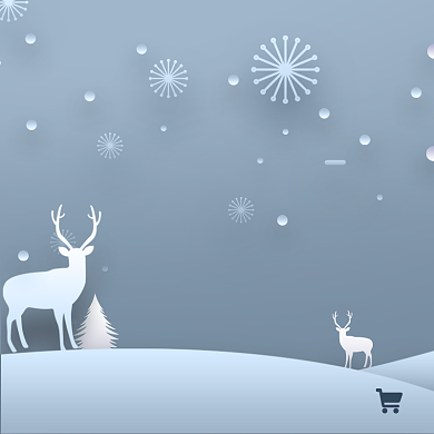 圣诞节剪纸麋鹿主图图标背景