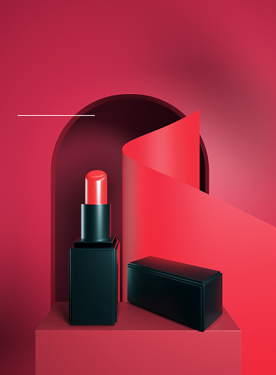 浪漫七夕口红促销海报背景