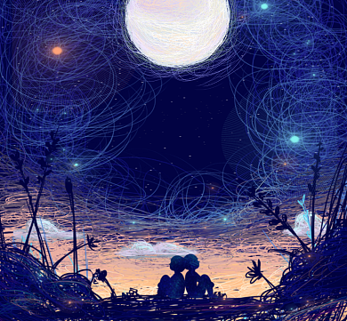 温柔的梦炫彩星空朋友圈封面背景