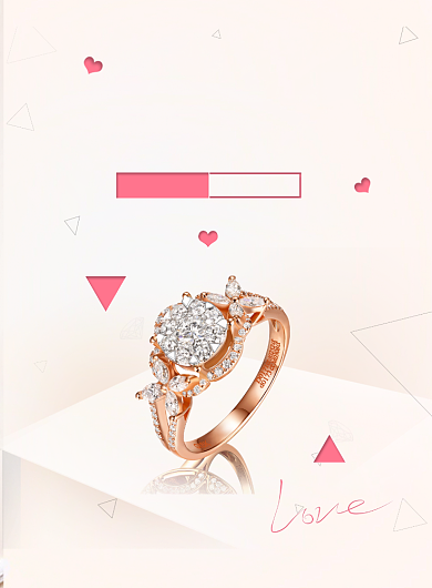 白色简约轻奢珠宝钻戒促销优惠海报背景
