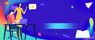 大咖招募蓝色插画公众号首图背景