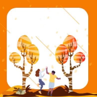 你好秋天立秋橙色插画公众号次图背景