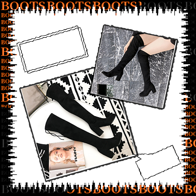 冬季法式长靴杂志风时尚简约促销主图背景