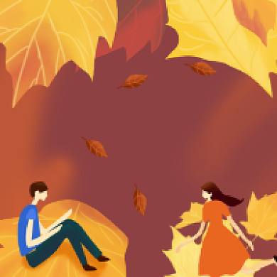 立秋时节简约插画公众号次图背景