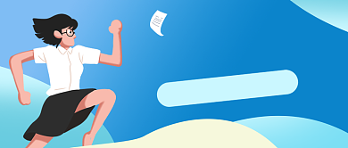 蓝色卡通秋季招聘会公众号首图背景