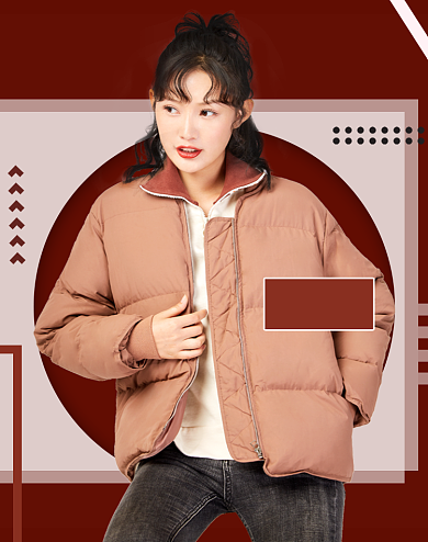 红色冬季女装海报背景