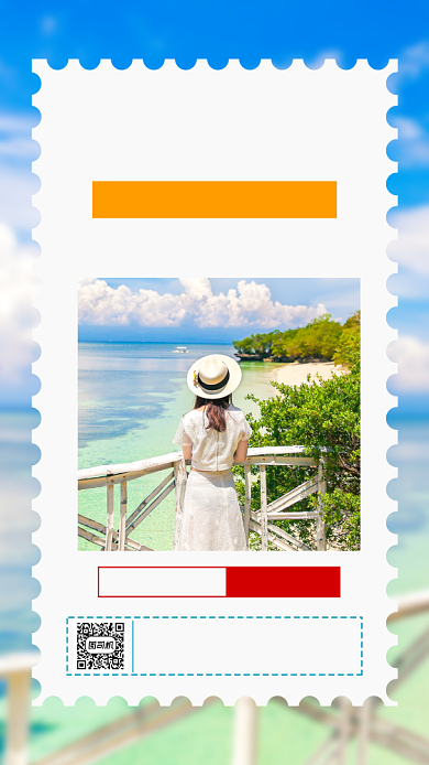 三亚旅游清新简约宣传手机海报背景